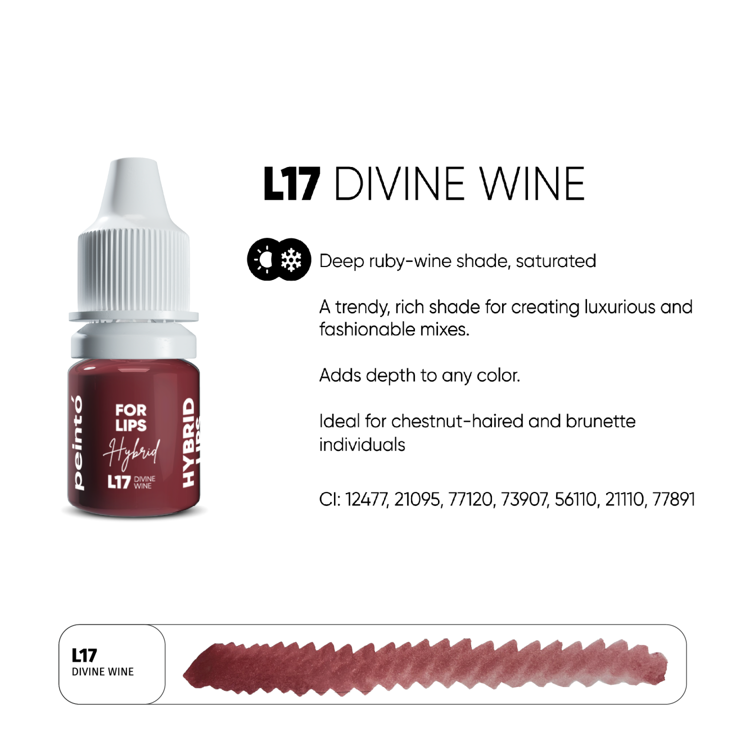 PEINTO ტუჩის პიგმენტი L17 Divine Wine